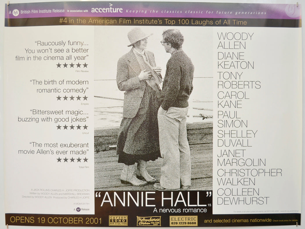 Annie Hall  (2001 BFI re-release poster)   Original Quad Poster - Film Poster - Movie Poster