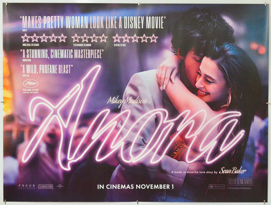 Anora - Original Quad Poster - Film Poster - Movie Poster