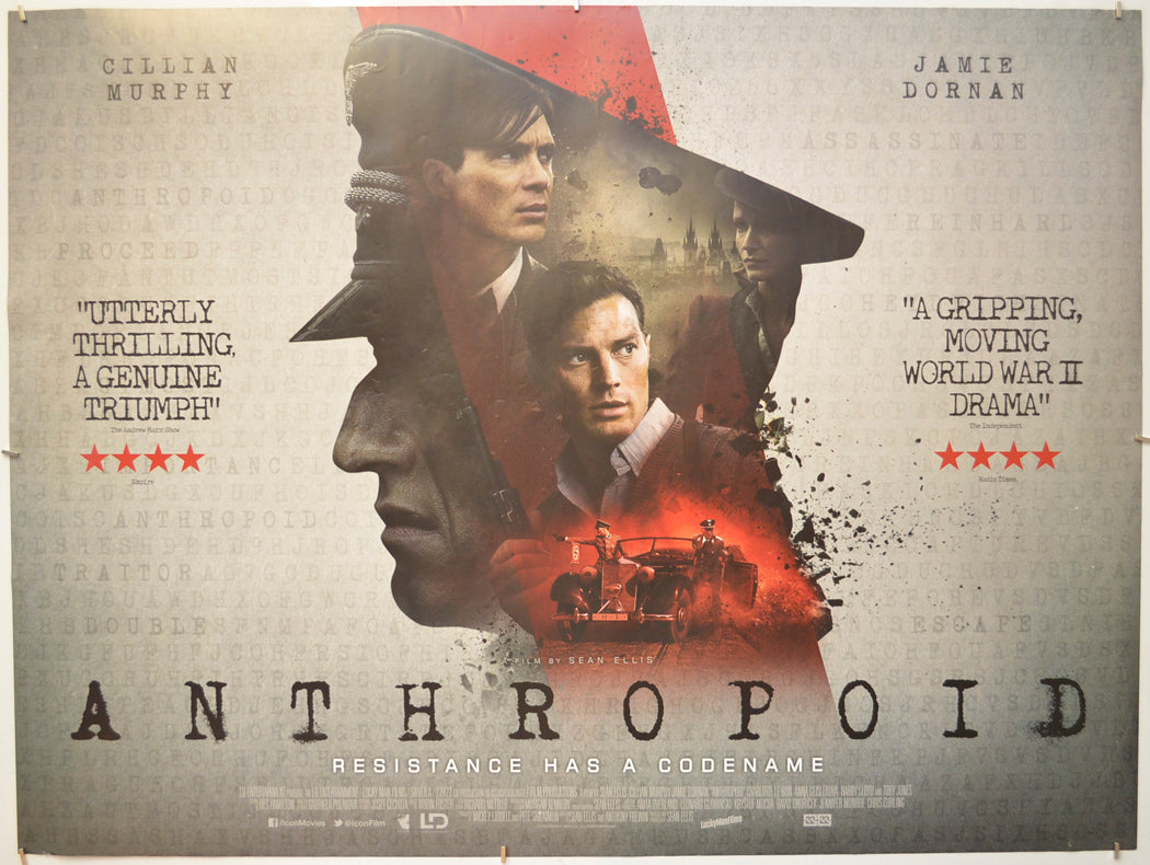 Anthropoid Original Quad Poster - Film Poster - Movie Poster