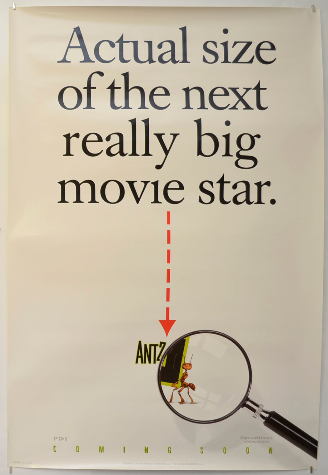 Antz  (Teaser / Advance Version) Original One Sheet Poster - Film Poster - Movie Poster  