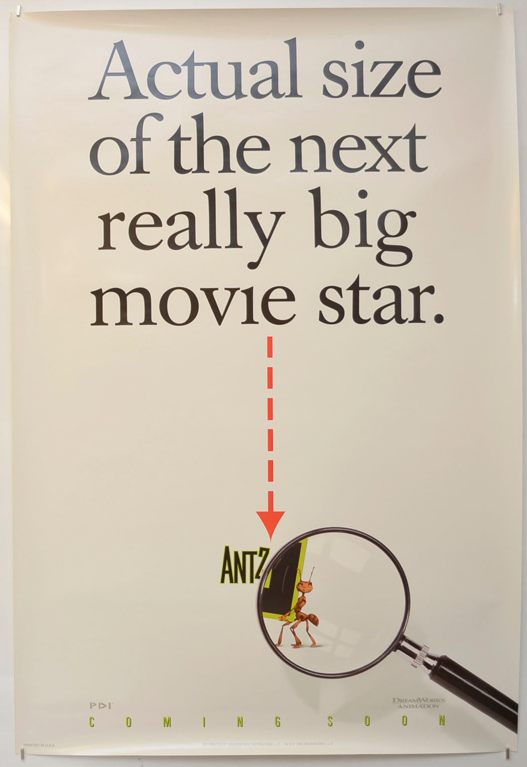 Antz (Teaser / Advance Version) Original One Sheet Poster - Film Poster - Movie Poster