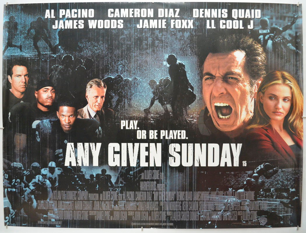 Any Given Sunday  Original Quad Poster - Film Poster - Movie Poster