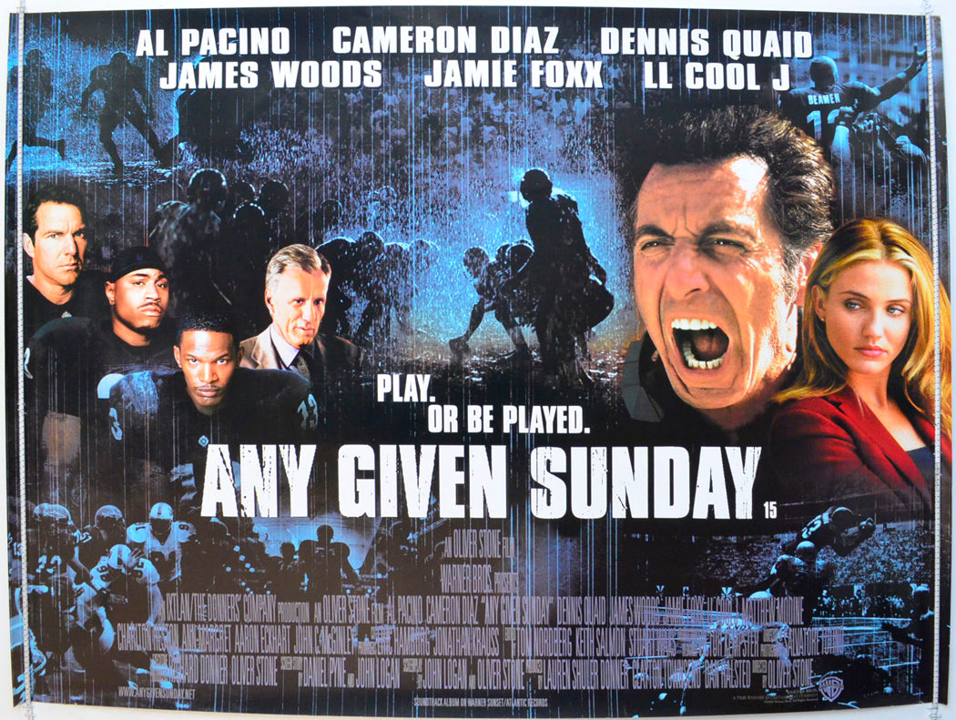 Any Given Sunday Original British Quad Poster - Film Poster - Movie Poster 