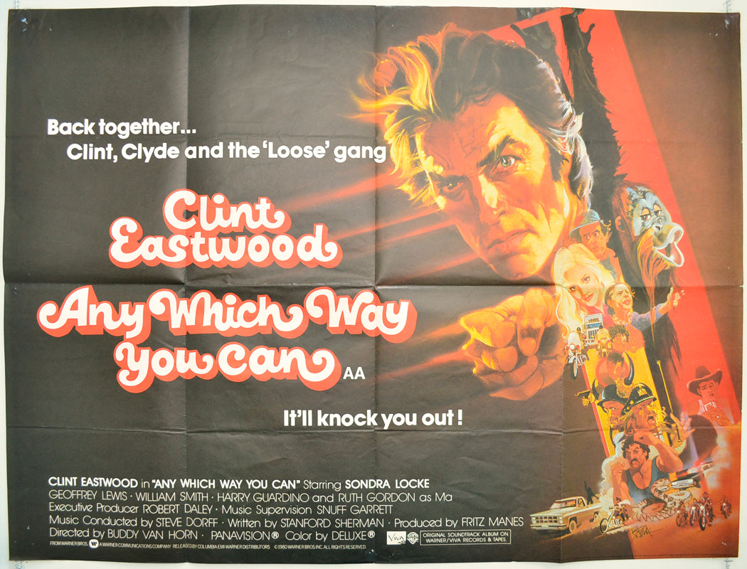 Any Which Way You Can Original Quad Poster - Film Poster - Movie Poster  