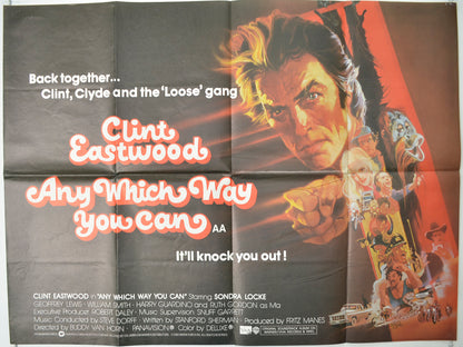 Any Which Way You Can   Original Quad Poster - Film Poster - Movie Poster 