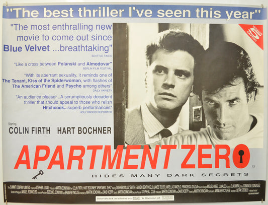 Apartment Zero Original Quad Poster - Film Poster - Movie Poster  