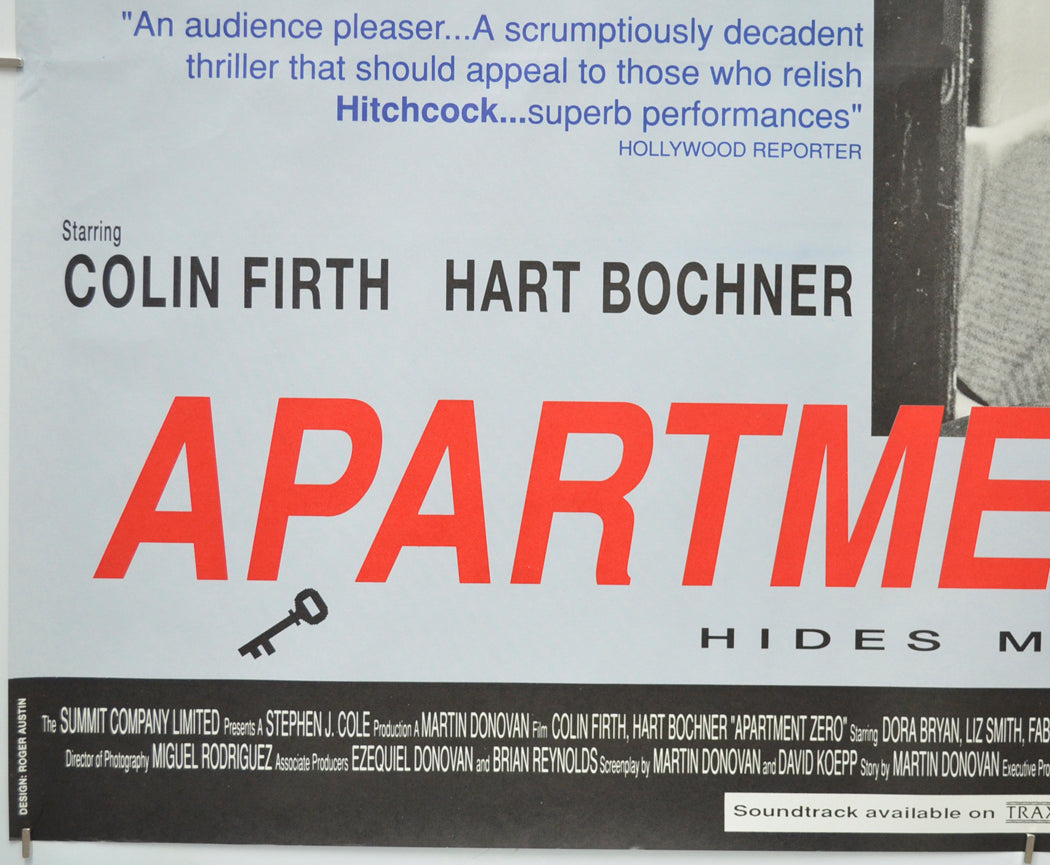 APARTMENT ZERO (Bottom Left) Cinema Quad Movie Poster 