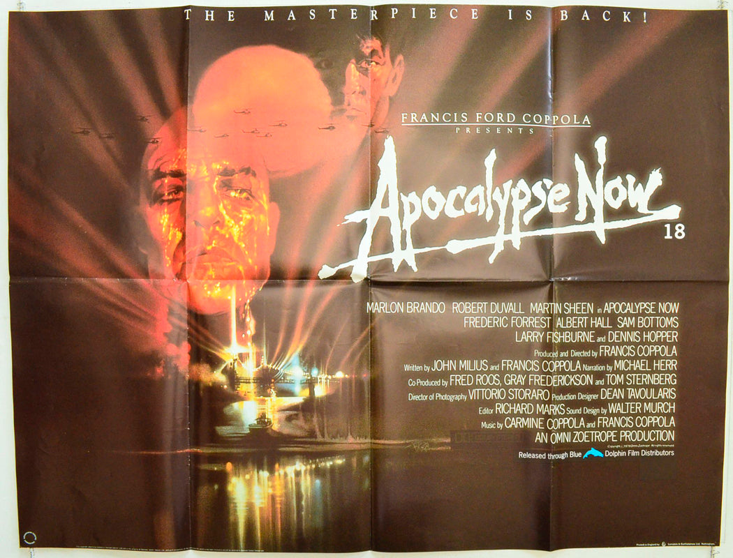 Apocalypse Now  (Blue Dolphin re-release Poster)   Original British Quad Poster - Film Poster - Movie Poster 