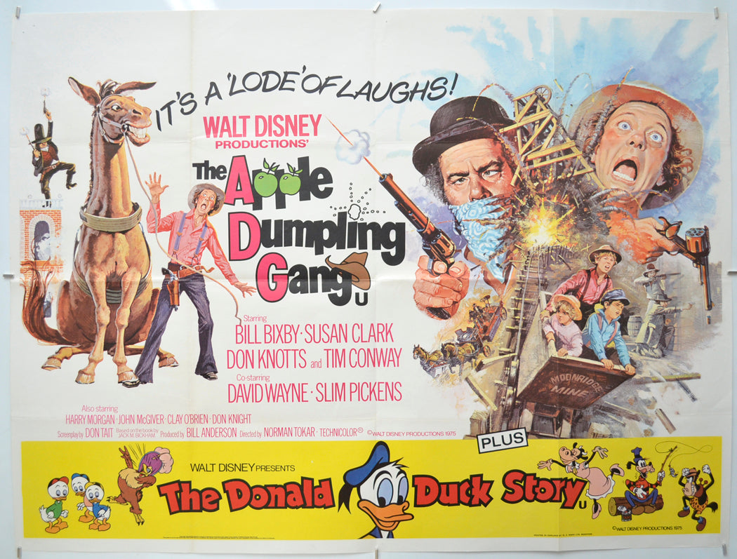 The Apple Dumpling Gang (Double Bill featuring The Donald Duck Story) Original Quad Poster - Film Poster - Movie Poster