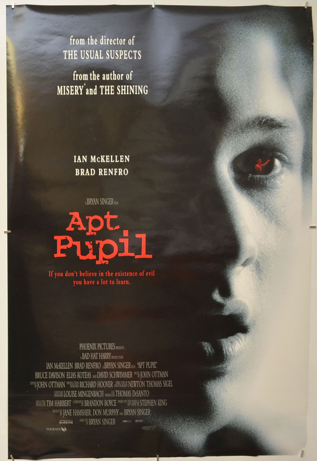 Apt Pupil Original One Sheet Poster - Film Poster - Movie Poster