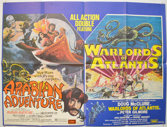 Arabian Adventure / Warlords Of Atlantis (Double Bill)  Original Quad Poster - Film Poster - Movie Poster