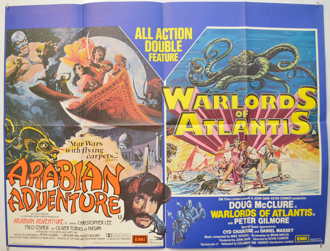 Arabian Adventure / Warlords Of Atlantis (Double Bill)  Original Quad Poster - Film Poster - Movie Poster