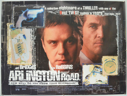 Arlington Road Original Quad Poster - Film Poster - Movie Poster