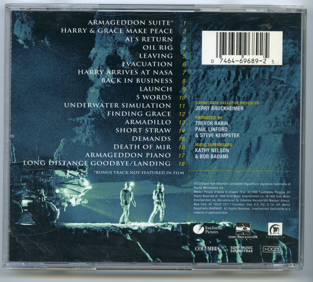 ARMAGEDDON - THE SCORE Original CD Soundtrack (back) 