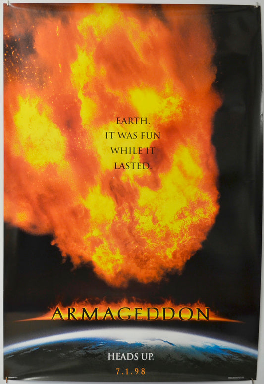 Armageddon (Teaser / Advance Version 2)  Original One Sheet Poster - Film Poster - Movie Poster