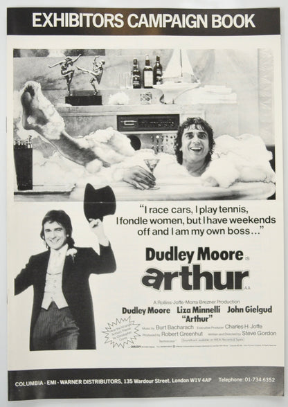 Arthur Original 8 Page Cinema Exhibitors Campaign Pressbook (UK)