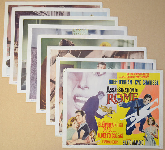 Assassination In Rome Set Of 8 Original Cinema Lobby Cards 