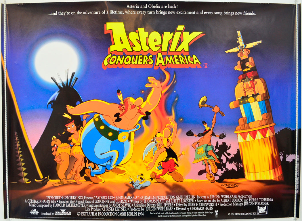 Asterix Conquers America Original Quad Poster - Film Poster - Movie Poster  