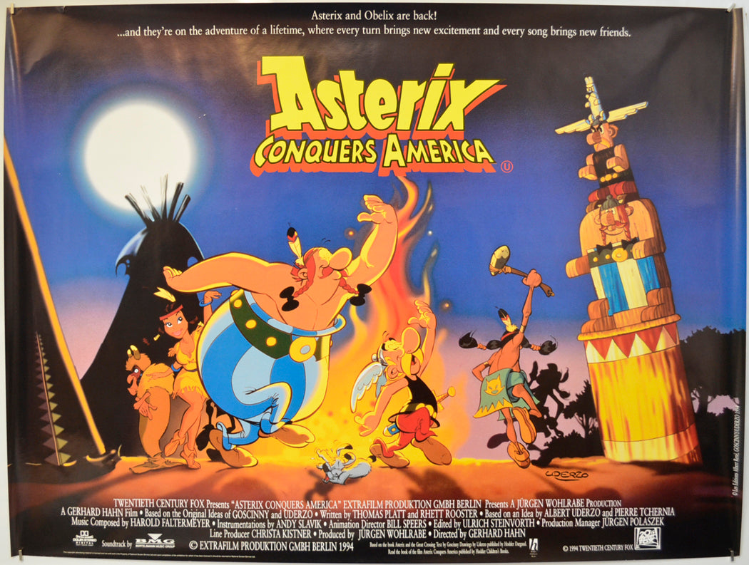 Asterix Conquers America  Original Quad Poster - Film Poster - Movie Poster