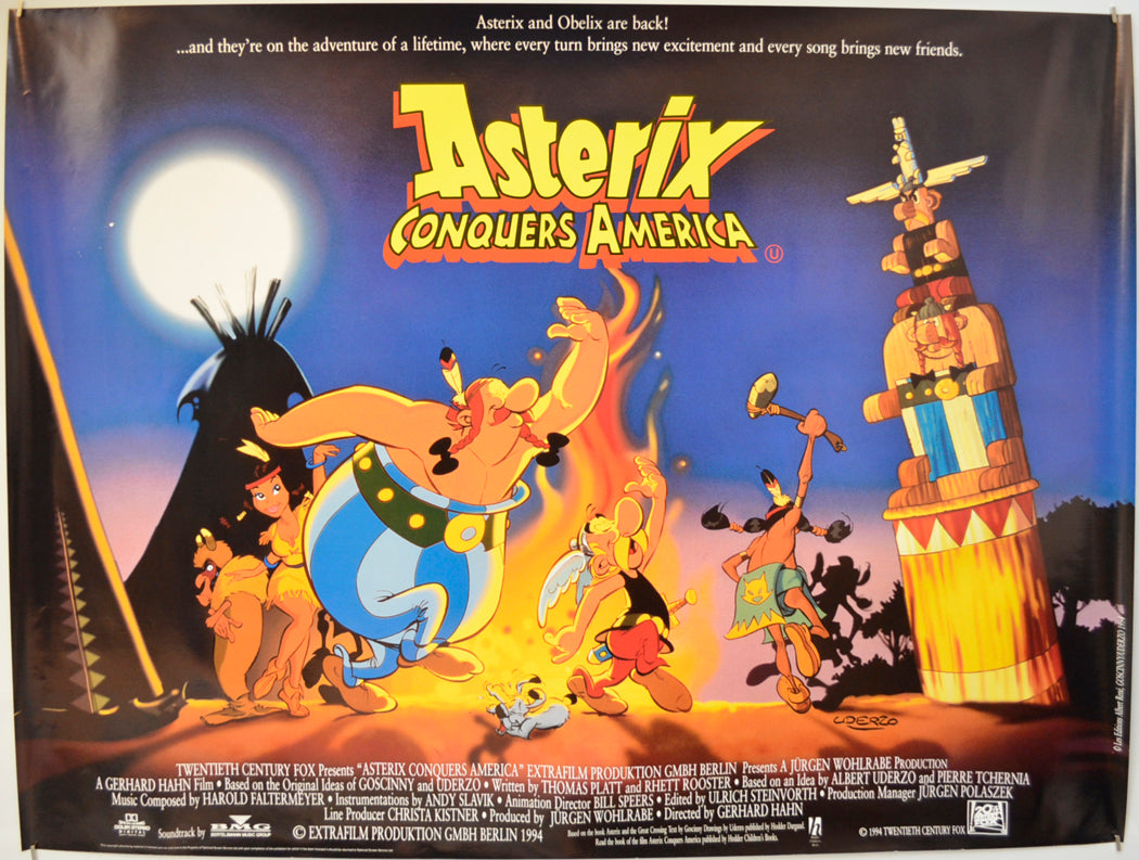 Asterix Conquers America  Original Quad Poster - Film Poster - Movie Poster