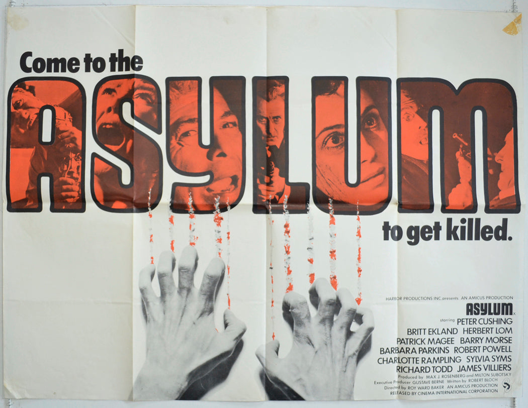 Asylum  Original British Quad Poster - Film Poster - Movie Poster 