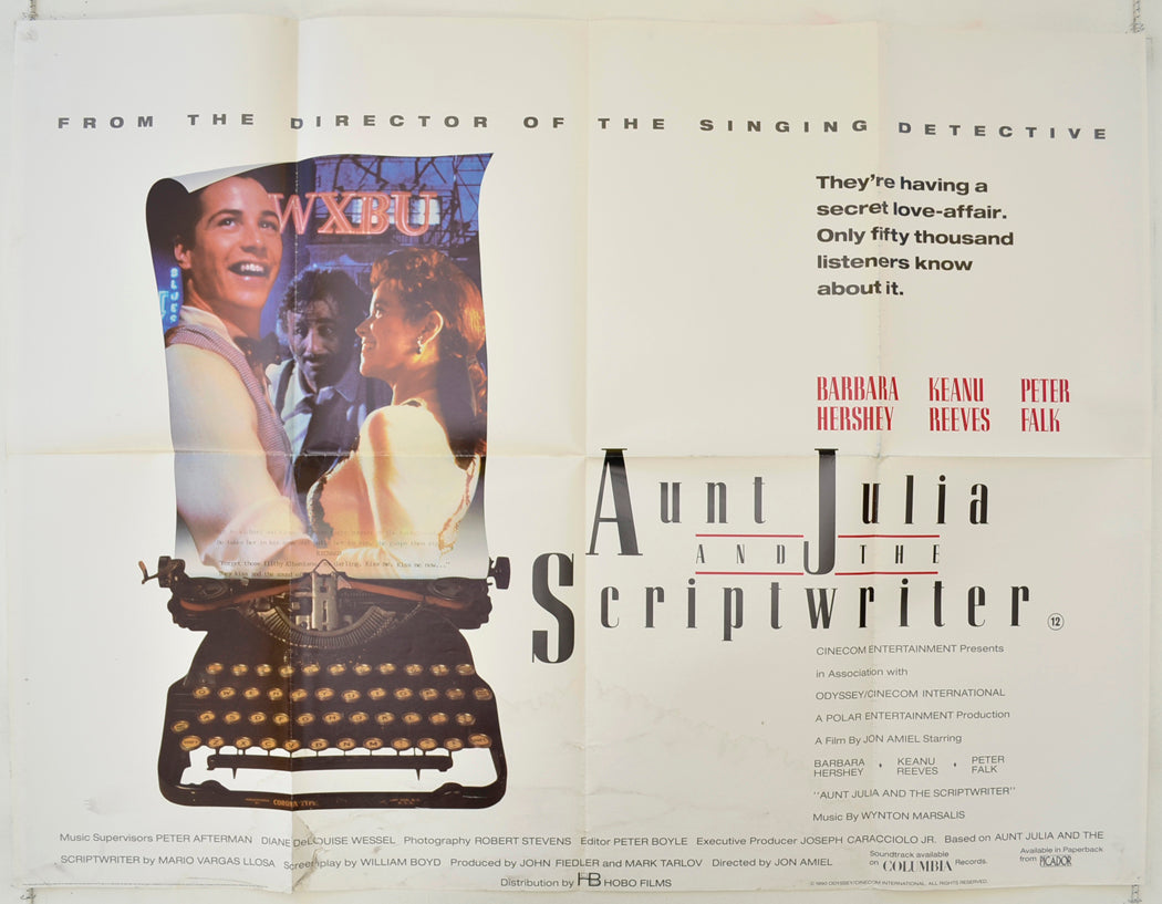 Aunt Julia And The Scriptwriter  (a.k.a. Tune in Tomorrow)  Original Quad Poster - Film Poster - Movie Poster 