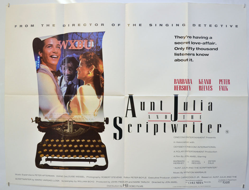 Aunt Julia And The Scriptwriter (a.k.a. Tune in Tomorrow)  Original Quad Poster - Film Poster - Movie Poster