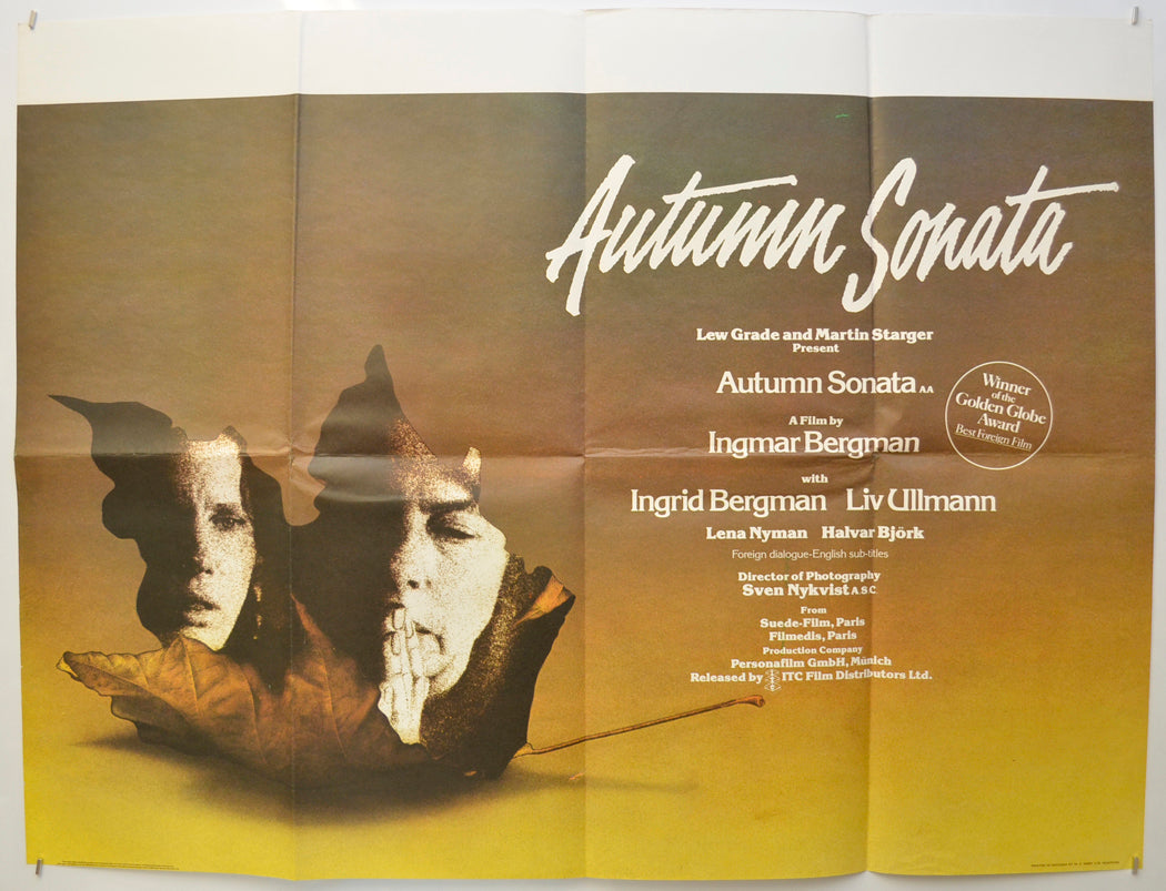 Autumn Sonata Original Quad Poster - Film Poster - Movie Poster