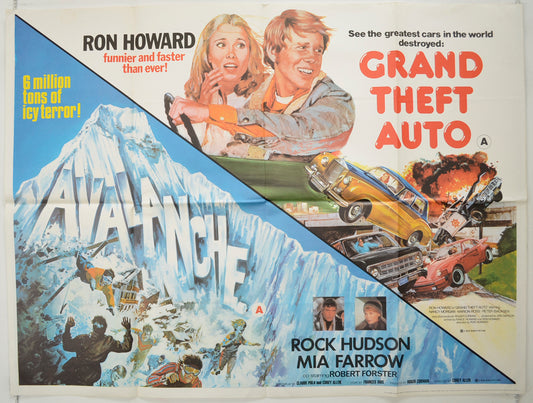 Avalanche / Grand Theft Auto  (Double Bill)  Original Quad Poster - Film Poster - Movie Poster 