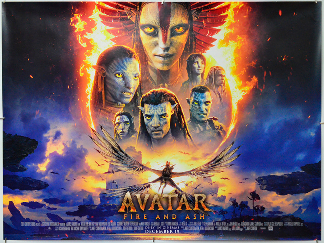 Avatar: Fire and Ash - Original Quad Poster - Film Poster - Movie Poster