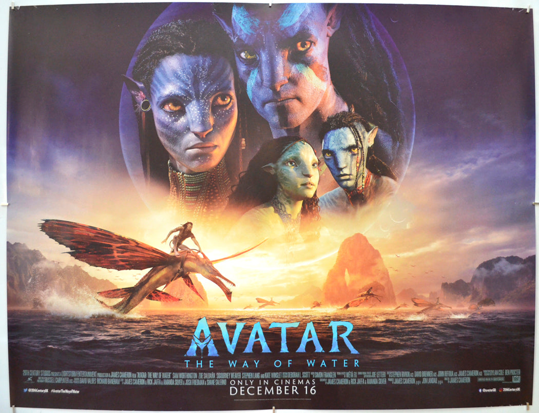 Avatar: The Way Of Water Original Quad Poster - Film Poster - Movie Poster  