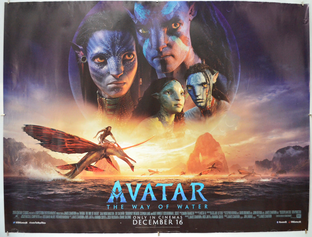 Avatar: The Way Of Water Original Quad Poster - Film Poster - Movie Poster  