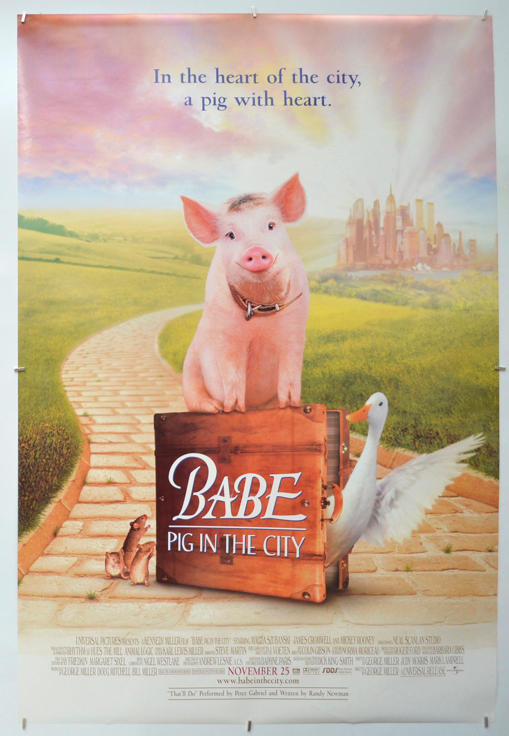 Babe : Pig In The City Original One Sheet Poster - Film Poster - Movie Poster