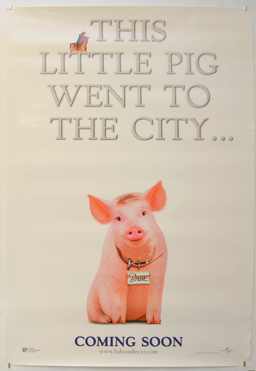 Babe : Pig In The City  (Teaser / Advance Version)   Original One Sheet Poster - Film Poster - Movie Poster