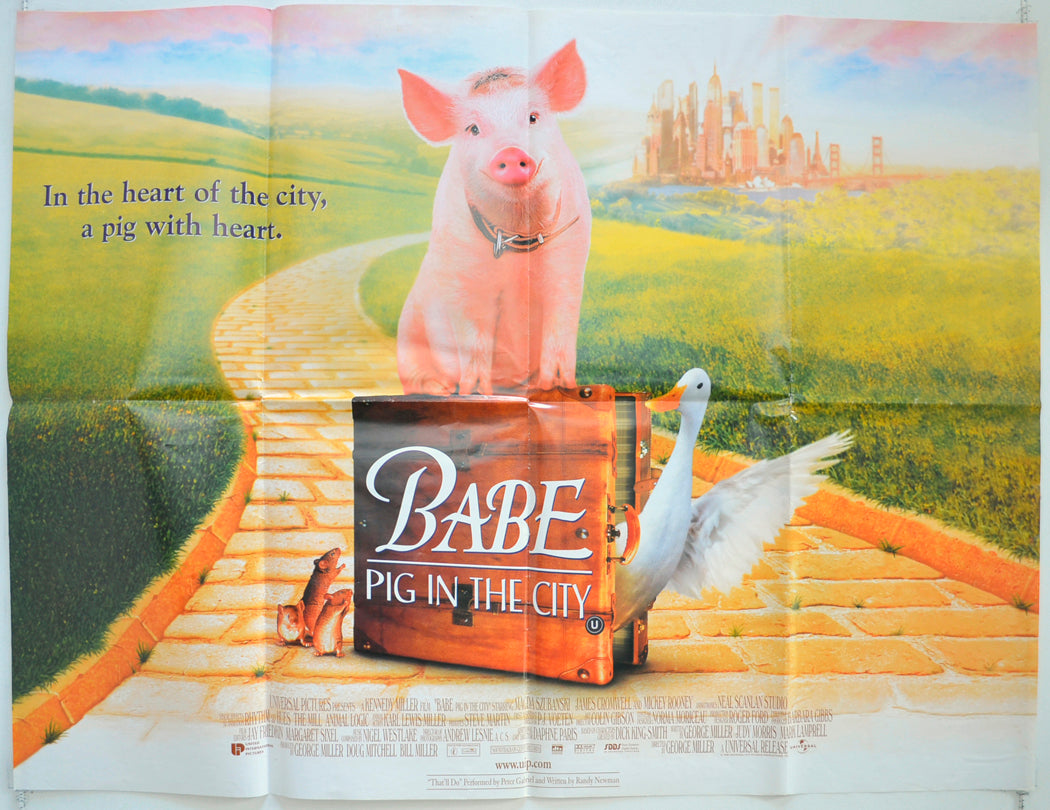 Babe : Pig In The City Original Quad Poster - Film Poster - Movie Poster  