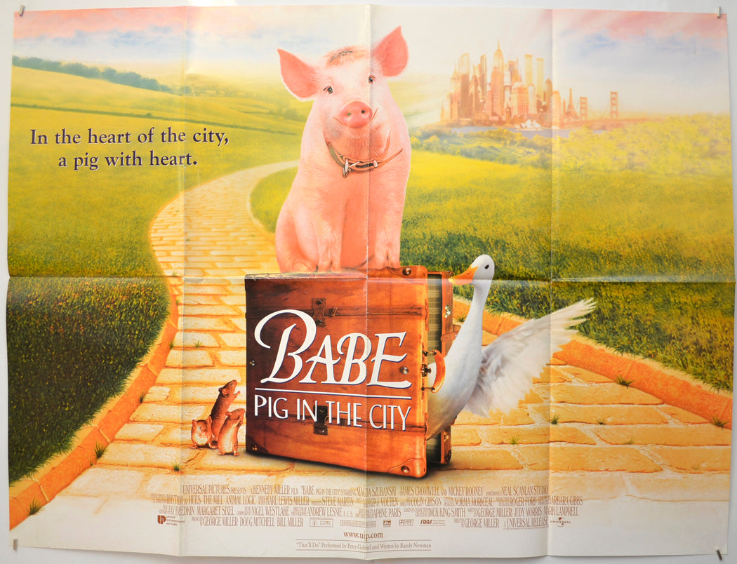 Babe : Pig In The City Original Quad Poster - Film Poster - Movie Poster