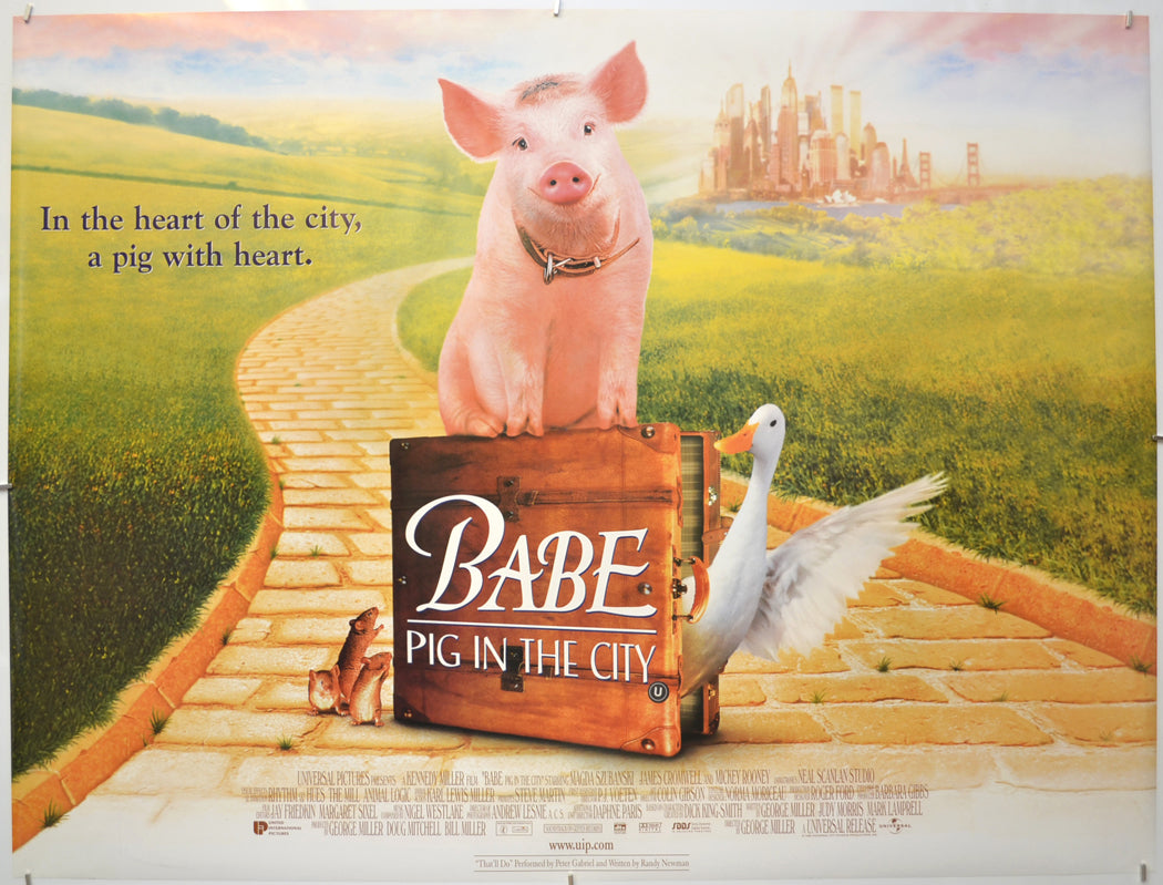 Babe : Pig In The City Original Quad Poster - Film Poster - Movie Poster