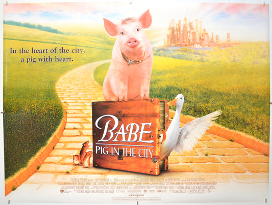 Babe : Pig In The City Original Quad Poster - Film Poster - Movie Poster