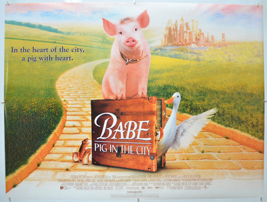 Babe : Pig In The City Original Quad Poster - Film Poster - Movie Poster