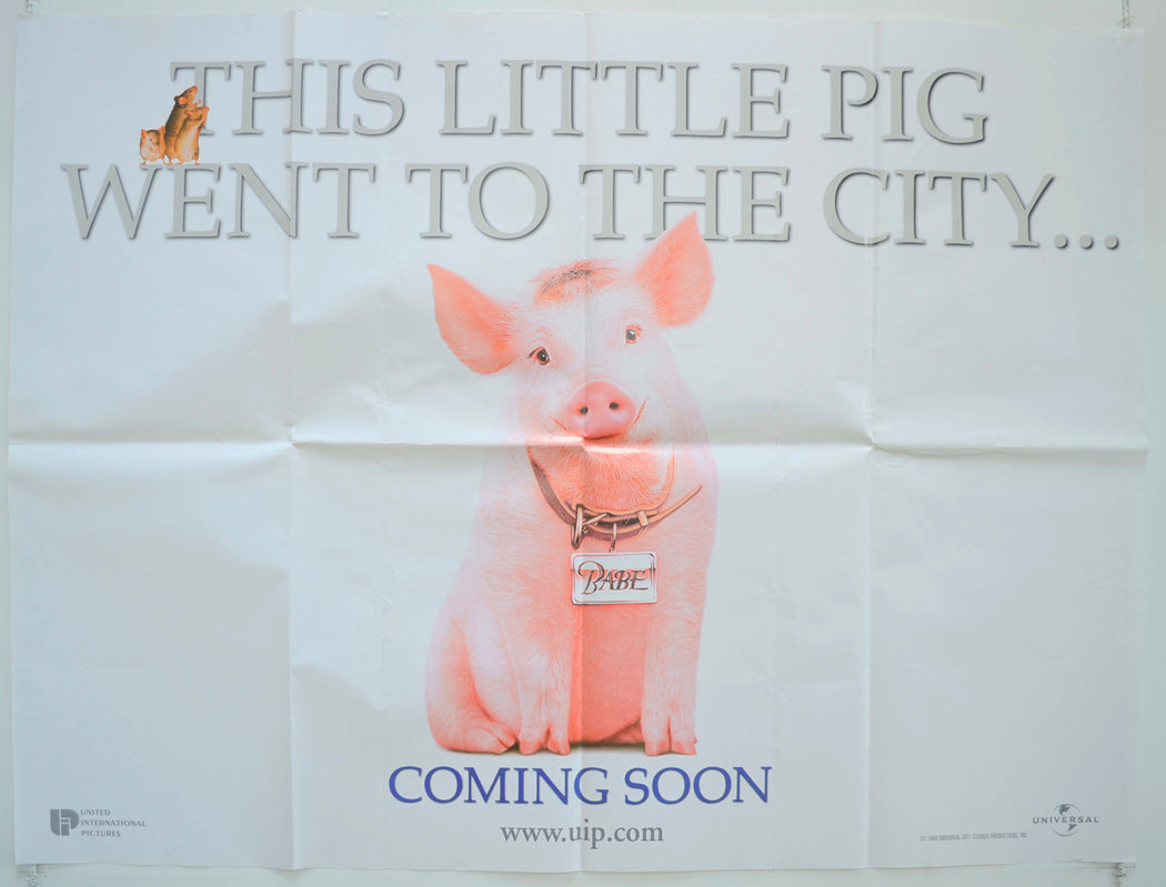 Babe : Pig In The City  (Teaser / Advance Version)   Original Quad Poster - Film Poster - Movie Poster  