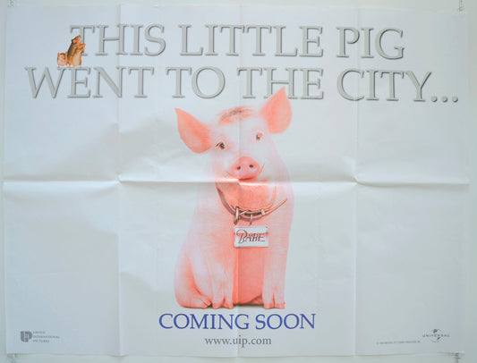 Babe : Pig In The City  (Teaser / Advance Version)   Original Quad Poster - Film Poster - Movie Poster  