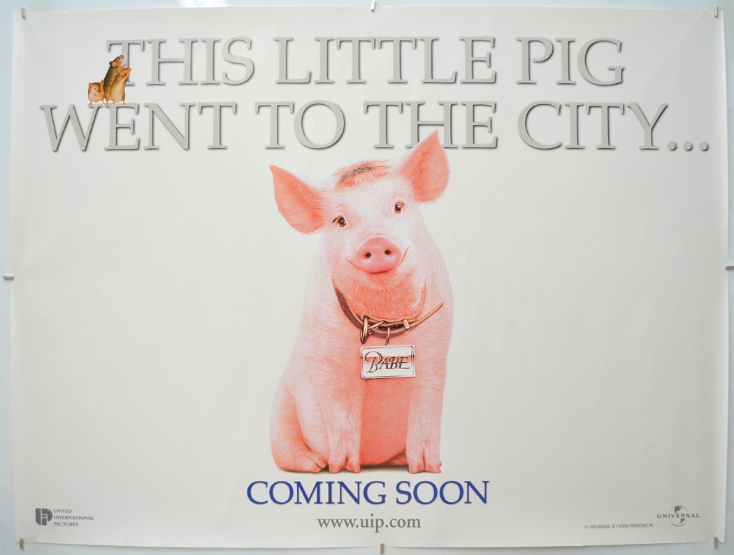 Babe : Pig In The City  (Teaser / Advance Version)  Original Quad Poster - Film Poster - Movie Poster