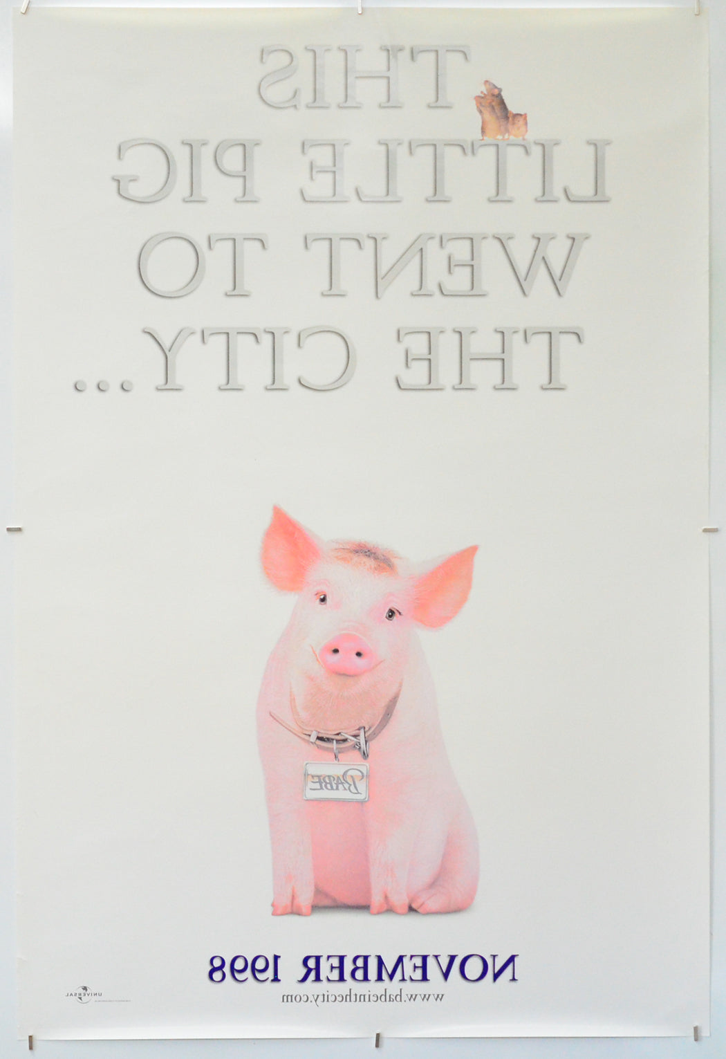 Babe : Pig In The City (Back) Cinema One Sheet Movie Poster 