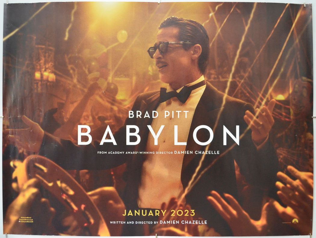 Babylon (Brad Pitt Teaser / Advance Version) Original Quad Poster - Film Poster - Movie Poster  