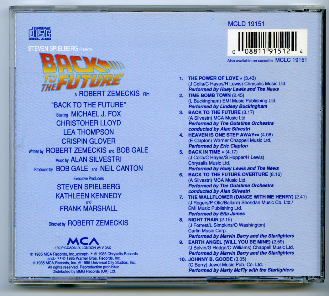 BACK TO THE FUTURE Original CD Soundtrack (back) 