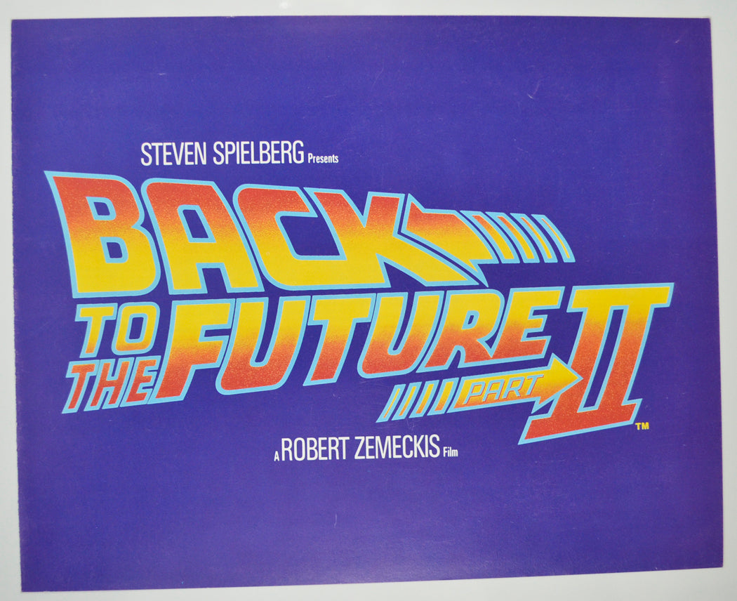 Back To The Future Part II Original Cinema Exhibitors Press Synopsis / Credits Booklet (UK)