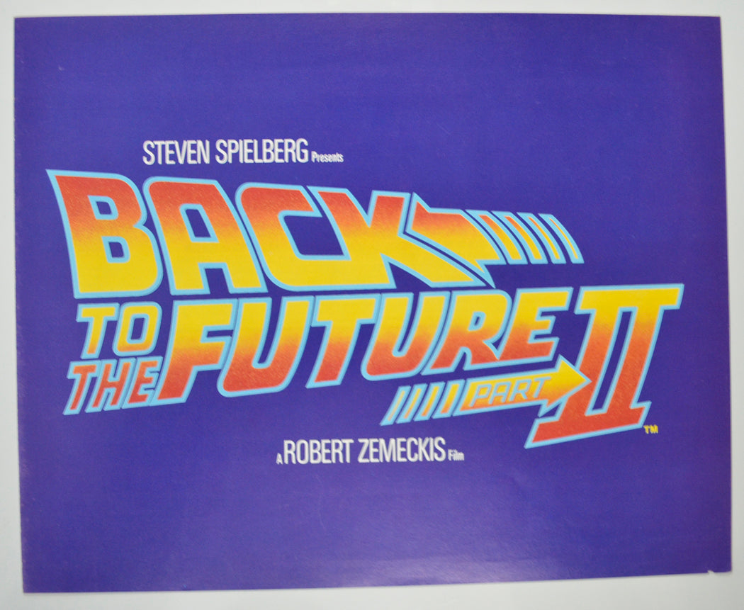 Back To The Future Part II Original Cinema Exhibitors Press Synopsis / Credits Booklet (UK)