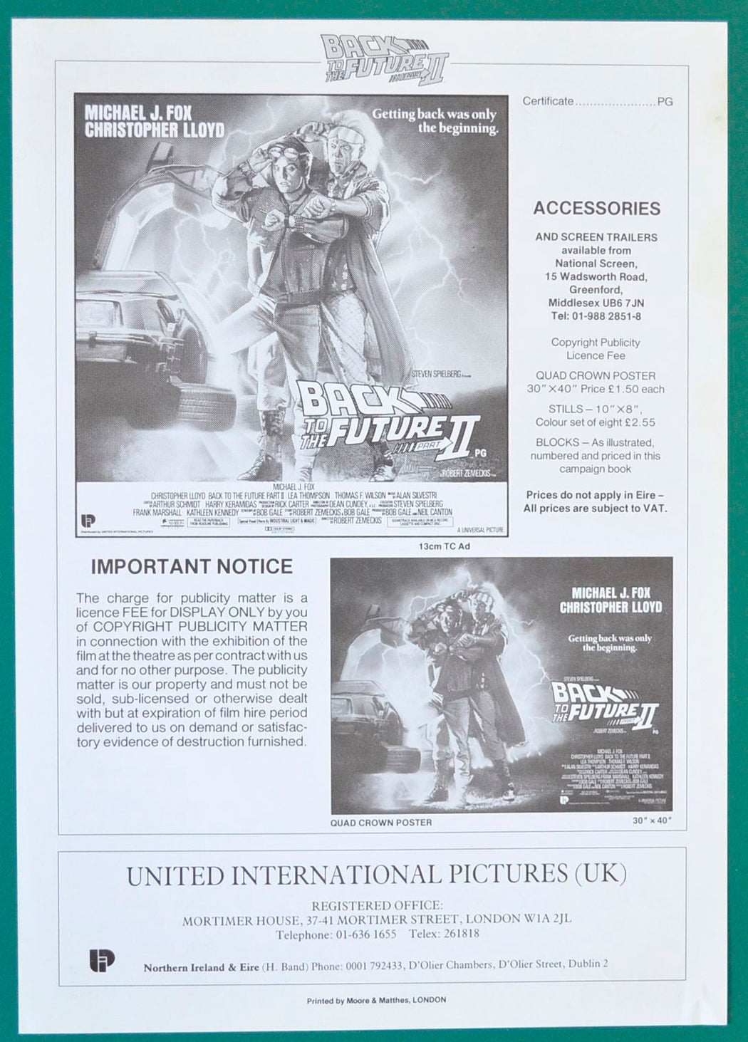 Back To The Future 2 - Ad Blocks Sheet