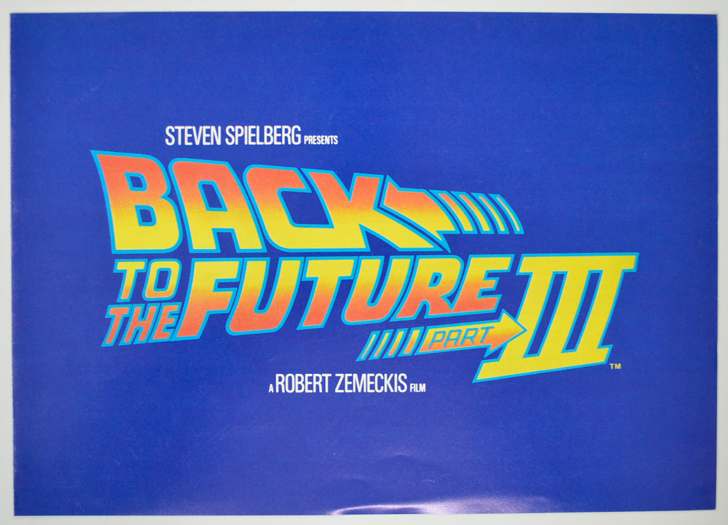 Back To The Future Part III Original Cinema Exhibitors Press Synopsis / Credits Booklet (UK)