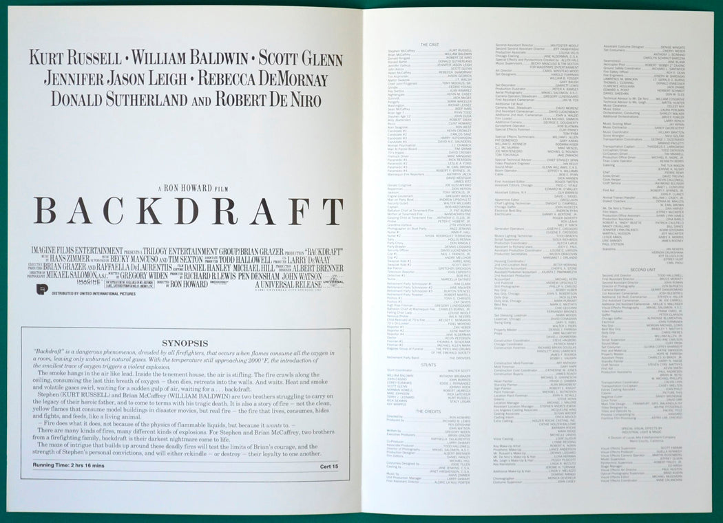 Backdraft - Synopsis Booklet - Inside